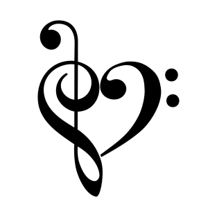 Treble Clef & Bass Clef Heart T-Shirt