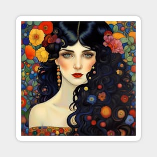 Art Nouveau Beauty gorgeous Bohemian woman Magnet