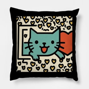 Funny Keith Haring, Cat lover Pillow