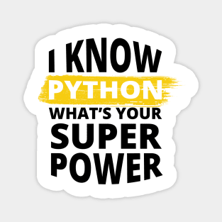 I Know Python - Funny Programming Jokes - Light Color Magnet