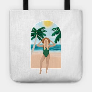 Beach Girl 3, Summertime illustration Tote