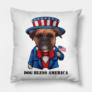 Boxer Dog Bless America Pillow