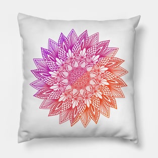 Purple-Red Digital Mandala Pillow