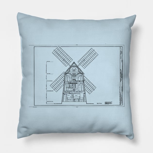 Windmill Drawing Pillow by JonHerrera