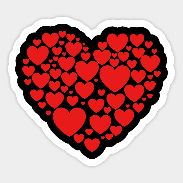 Big heart out of small hearts' Sticker