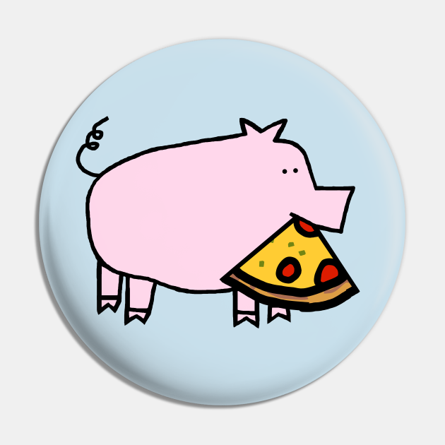 Cute Pink Pig with Pepperoni Pizza Slice in Mouth - Pizza - Pin | TeePublic Cute Pink Pig with Pepperoni Pizza Slice in Mouth - Pizza - Pin | TeePublic