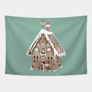 Jolly Gingerbread House Tapestry