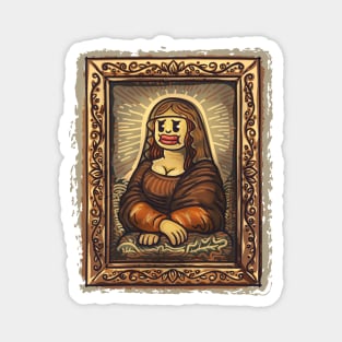 Colorful Mona Lisa in Cartoon Style Magnet