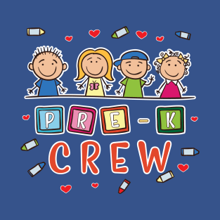 Pre-K Crew Preschool Back To School T-Shirt 1st Grade Pre-School T-Shirt