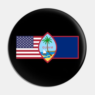 Guam Seal And Flag & American Flag Pin