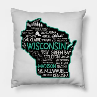 Madison Wisconsin cute Osseo, Green Bay, Kenosha, Racine, Appleton, Waukesha, Eau Claire, Oshkosh, Janesville Pillow