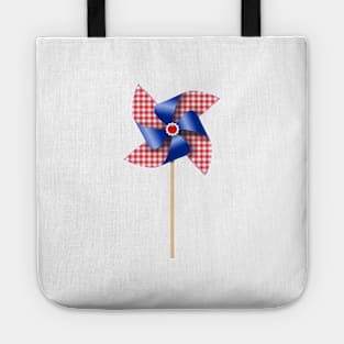 Red Gingham Check Patriotic Pinwheel | Cherie's Art Original (c)2020 Tote