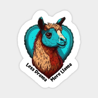 Less Drama More Llama Design, Fun and Playful Animal Design for Llama Lovers Magnet