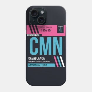 Casablanca (CMN) Airport Code Baggage Tag Phone Case