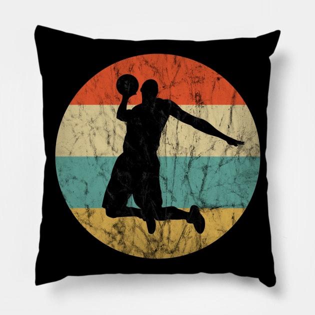 Retro Vintage Basketball Pillow by Dojaja