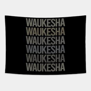 Gray Text Art Waukesha Tapestry