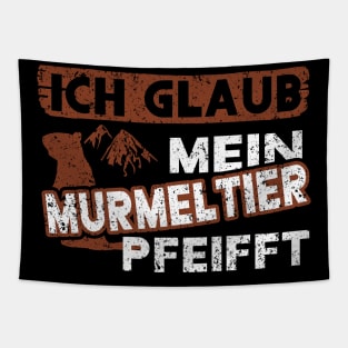 Murmeltier pfeifft Berge Natur Liebe Vintage Retro Tapestry