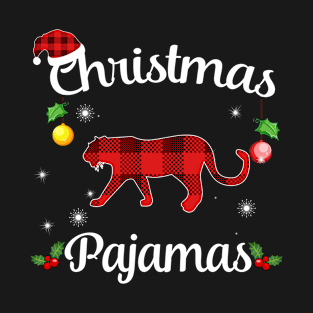 Tiger Buffalo Plaid Christmas Pajamas Funny Xmas Gift T-Shirt