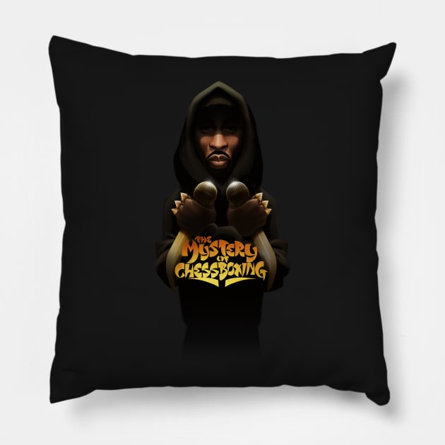 mystery of cheesboxing Pillow by Dedos The Nomad