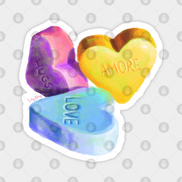 Candy hearts Magnet by VeryBerry