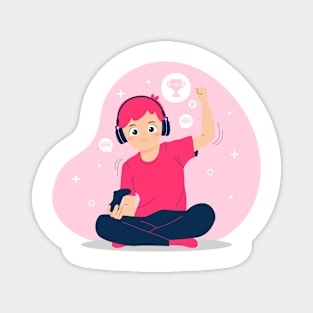 Pink gamer Magnet