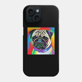 Pug Dog Rainbow Painting Phone Case