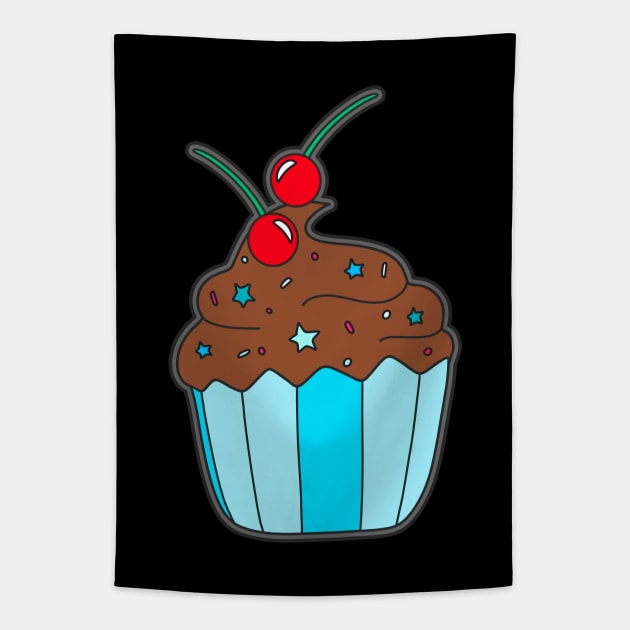 Chocolate Cupcake Tapestry by Kelly Louise Art