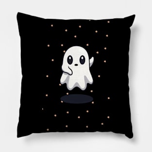 Cute Ghost with his hand waving at you Pillow