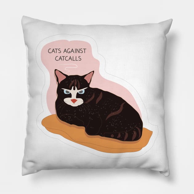 Cat against catcalls Pillow by dddesign
