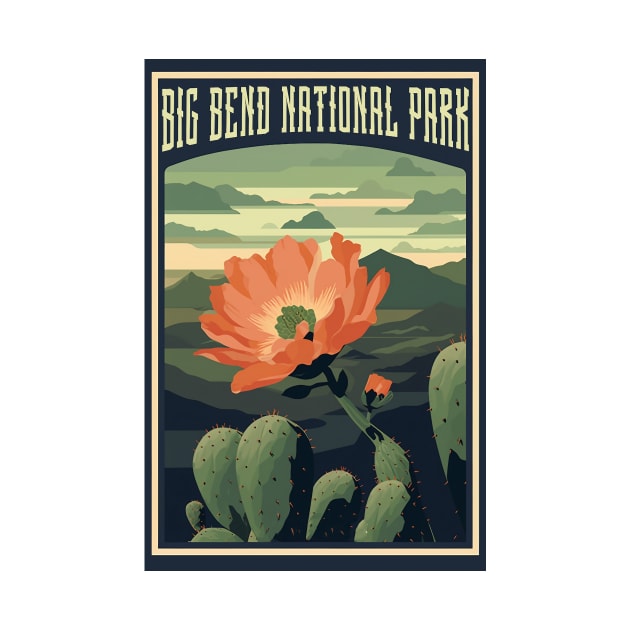 Big Bend National Park Travel Poster by GreenMary Design