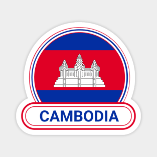 Cambodia Country Badge - Cambodia Flag Magnet