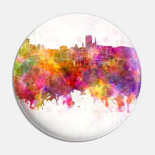 Birmingham skyline in watercolor background Pin