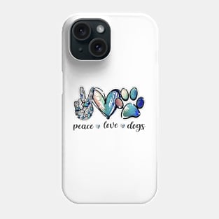 Dog Lover Peace Love Dogs Puppy Paw Phone Case