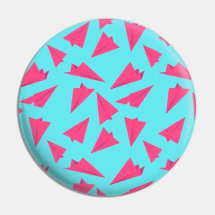 Paper Planes Pattern Pink Blue Pin