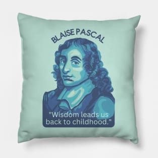 Blaise Pascal Portrait and Quote Pillow