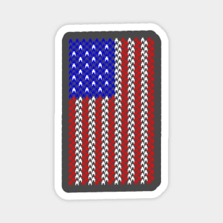 red, white, and houndstooth Magnet
