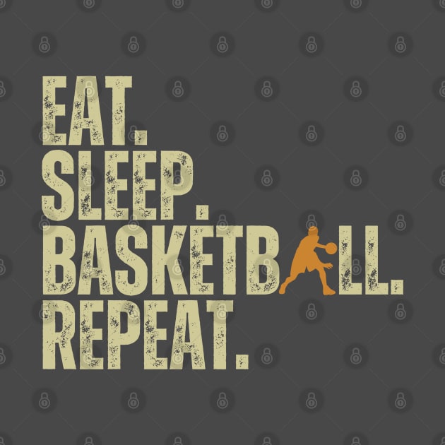 Eat Sleep Basketball Repeat Retro Vintage Boy Kid Men Women by Just Me Store