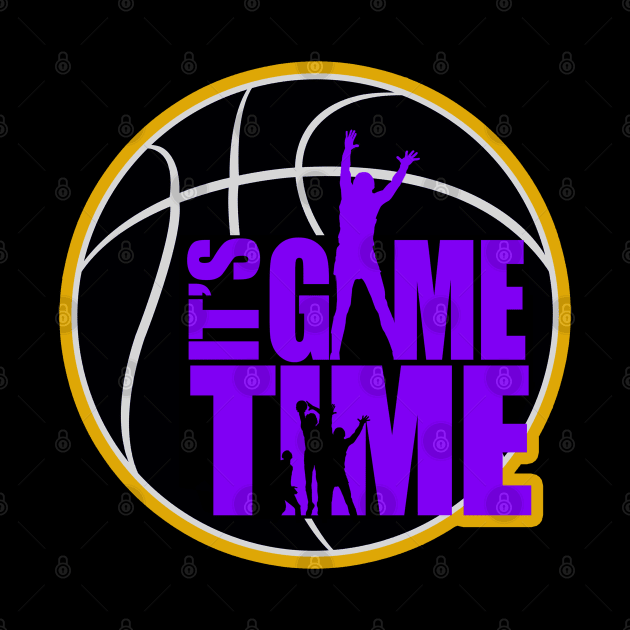 It's Game Time - Purple & Gold by adamzworld