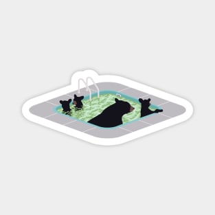 Pool Bears - Green Magnet