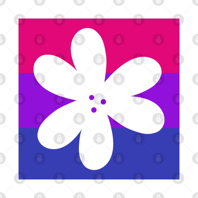 Flower Outline - discreet bisexual pride flag by JuneNostalgia