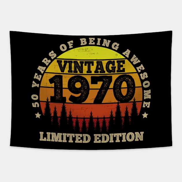 50 Year Old Gifts Vintage 1970 Limited Edition 50th Birthday Tapestry by Attia17