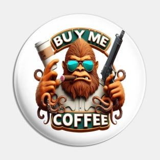 Monkey Armed With Caffeine Buy Me A Coffee Pin