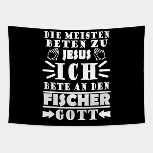 Fischer Fischen Kapitän Hafen Angeln Spruch Tapestry