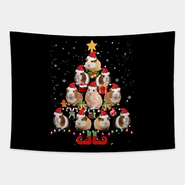 Funny Guinea Pig Christmas Tree Ornament Decor Gift Cute Tapestry by Oscar N Sims