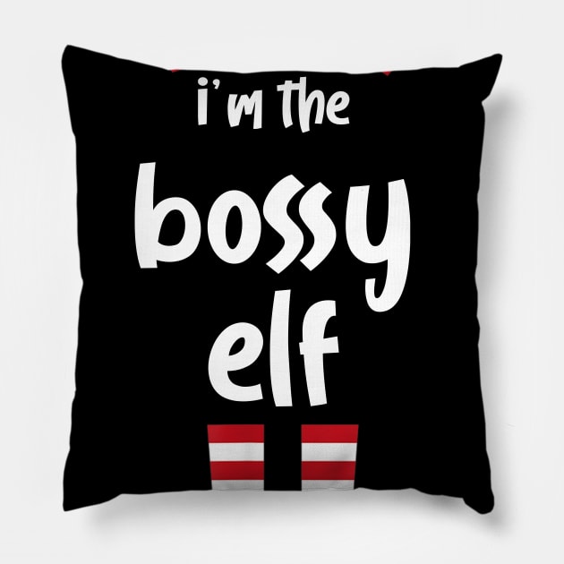 I'm The Bossy Elf Family Matching Christmas Pajama Gifts Pillow by SloanCainm9cmi