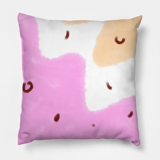 Pink orange yellow abstract watercolor art Pillow by Artistic_st