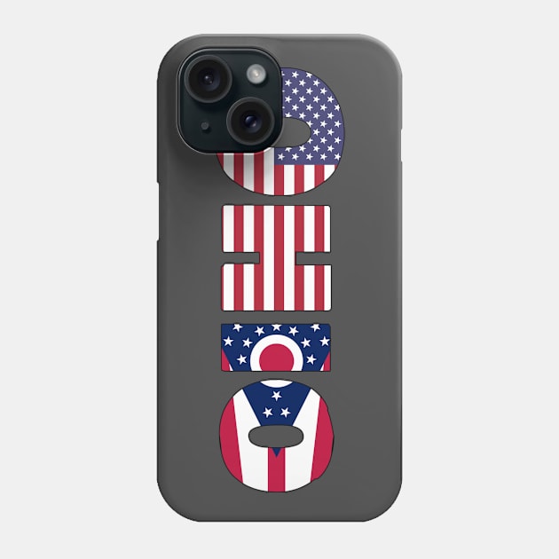 Ohio State flag/ American flag logo Phone Case by ElevenGraphics