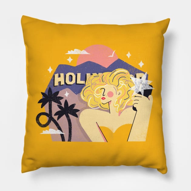 Marylin Monroe's selfie Pillow by Living in Patterns by Laura