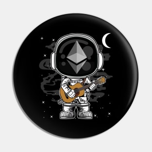 Astronaut Guitar Ethereum ETH Coin To The Moon Crypto Token Cryptocurrency Blockchain Wallet Birthday Gift For Men Women Kids Pin