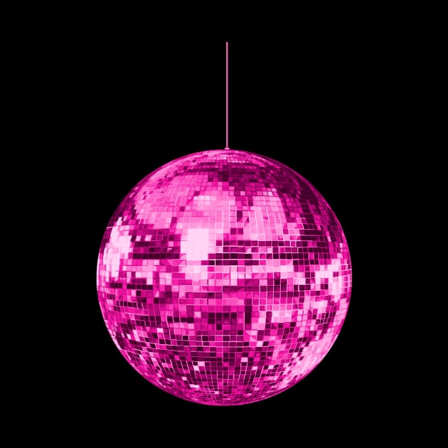 Pink Vintage Sparkling Shiny Disco Ball by Art by Deborah Camp